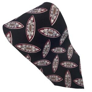 Robert Talbott‎ Redwood Ross Silk Tie Mens Black Geometric Medallion 59X4